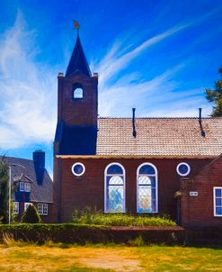 Coastal Dutch Church Painting