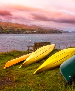 Canoes on the Shore of Kerrera Scotland