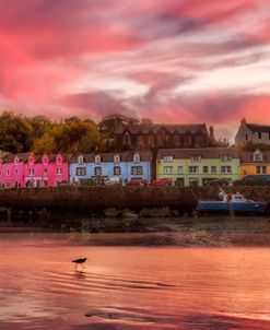 The Village of Portree Scotland at Sunset