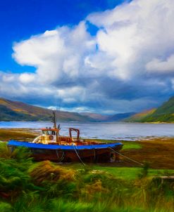 Rusty Old Boat at Low Tide Painting