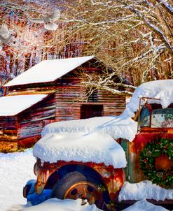 Snow on the Country Farm in HDR Detail