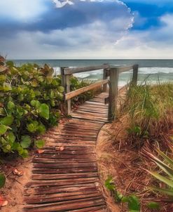 Boardwalk to the Sea in Watercolors