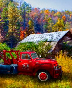 Vintage Towing in Autumn Colors Painting