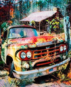 Oldie but Goodie 1959 Dodge Pickup Truck Colorful Painting