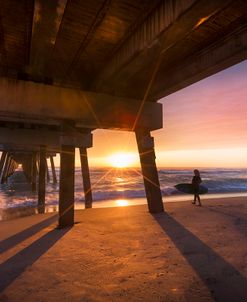 Surfer Girl at Sunrise