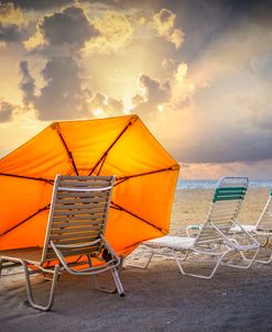 Big Orange Beach Umbrella
