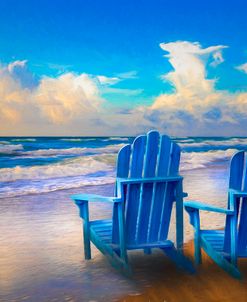 Seaside Blues Watercolor Painting