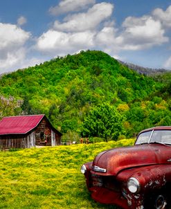 Vintage Chevy under Blue Skies