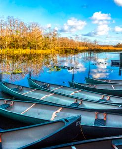 Canoes at Sunset