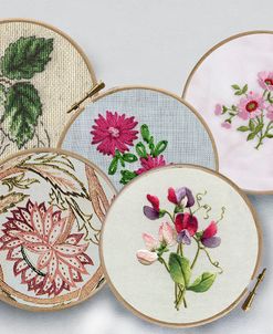 Embroidery Collage of Flowers