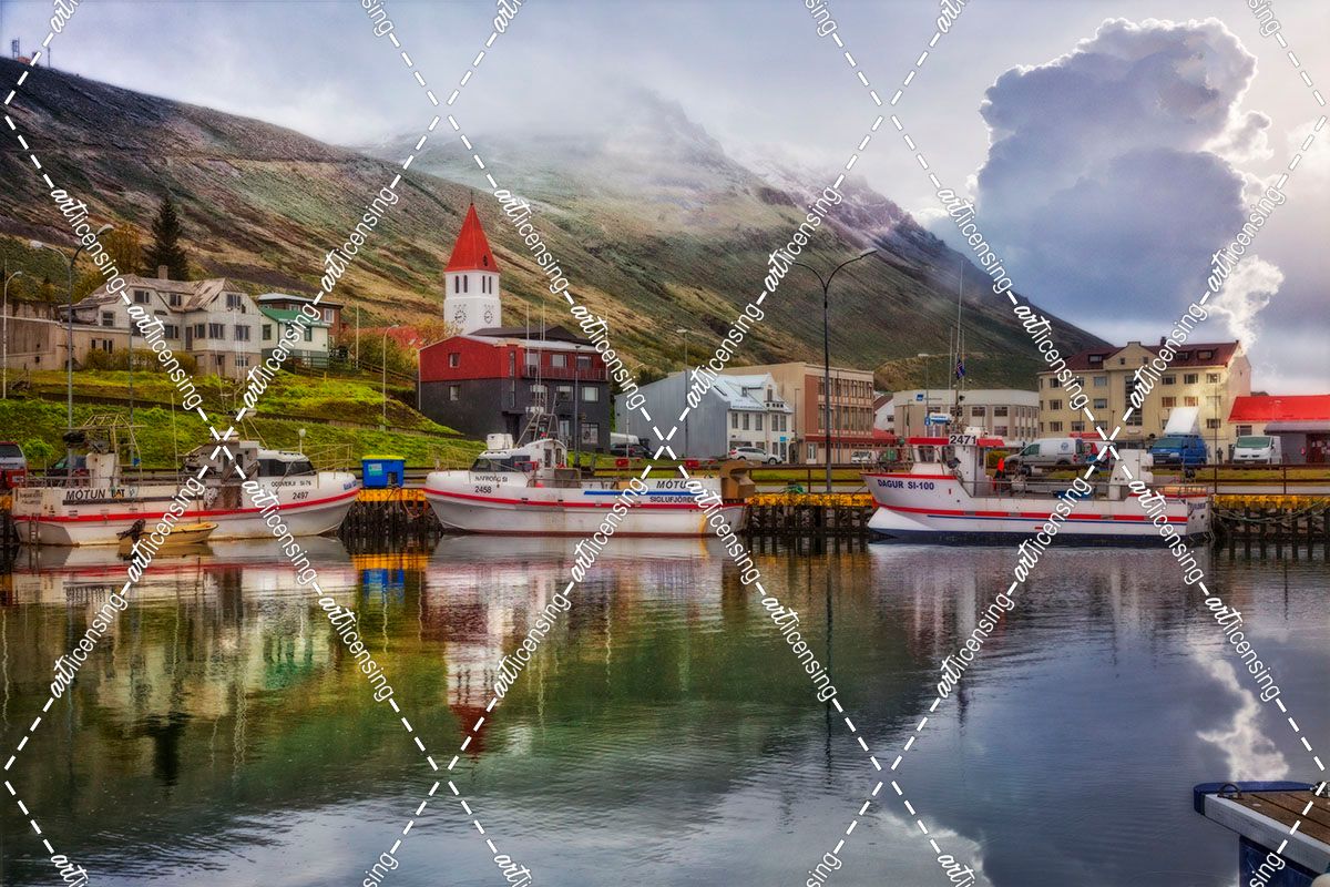 The Harbor Town at Siglufjordur Iceland