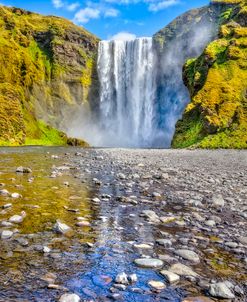 Reflections of Skogafoss Waterfall