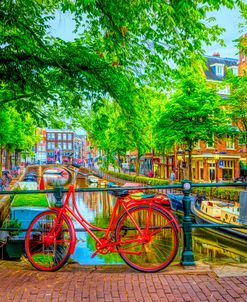 The Red Bike in Amsterdam in HDR Detail