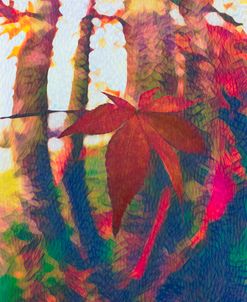 Maple Leaf in Autumn in Abstract Vivid Colors
