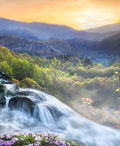 High Mountain Cascades in Square