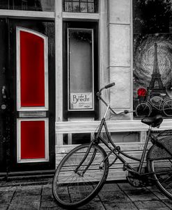 City Bike Downtown Black and White Color Selected Red