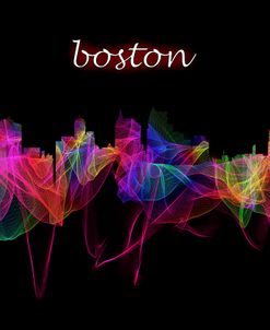 Boston Skyline Art with Script