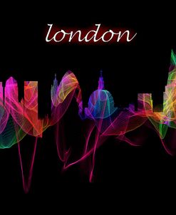 London Skyline Art with Script