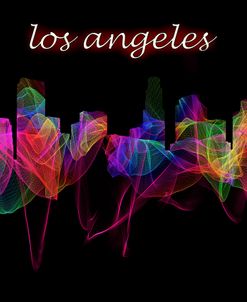 Los Angeles Skyline Art with Script