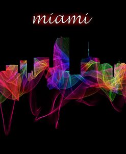 Miami Skyline Art with Script