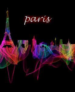 The Paris Skyline with Script