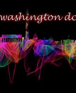 Washington DC Skyline Art with Script