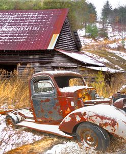 Rusty Red in the Snow