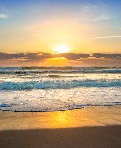 Waves Rolling in at Sunrise