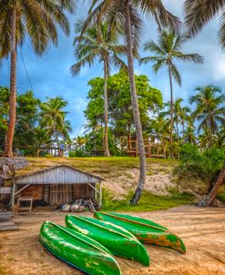 Three Canoes on the Beach