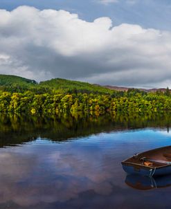 Rowboat in the Panorama of the Lake at Pitlochry