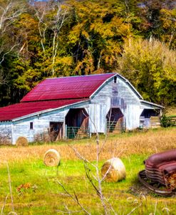 Hay Bales, Old Barns, and Vintage Trucks