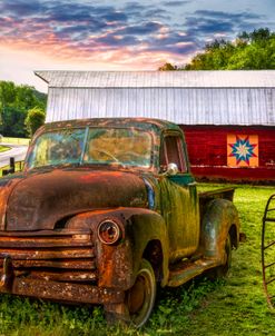 Rusty Pickup Truck at the Red Quilt Barn