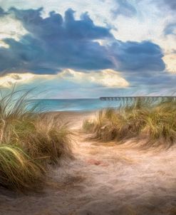 Blowing in the Wind at the Sea Painting