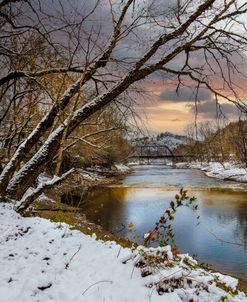 First Snowfall on Christmas Morning at the River