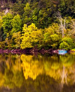 LIttle Blue Boat Reflections