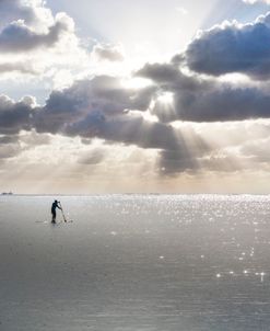 Paddleboarder under the Sun