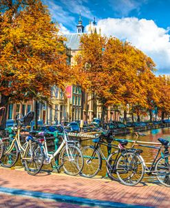 Bicycles Along the Canals in Autumn