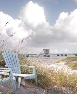 Sitting on the Beach Dunes in Beachhouse Tones