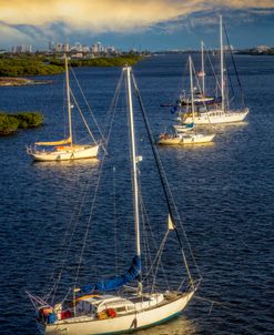 Glowing Sailboats