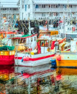 Line Up of Fishing Boats