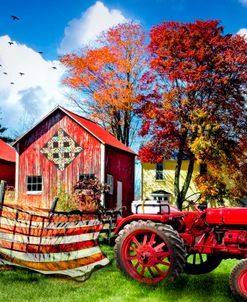 Autumn Red White and Blue on the Farm