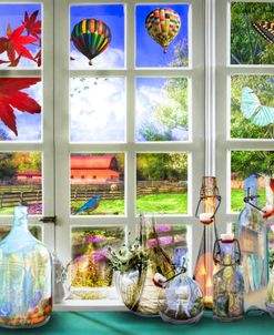 Memory Jars in the Farmhouse Window