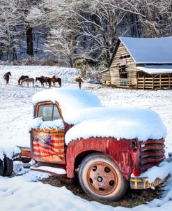 Snowy Americana Truck