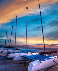 White and Blue Catamarans