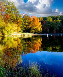 Beautiful Autumn Lake Reflections Smoky Mountains