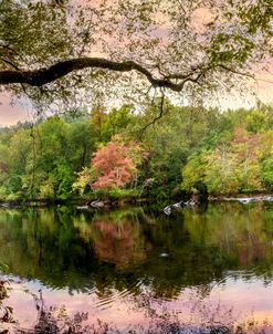 Beautiful Autumn River Panorama