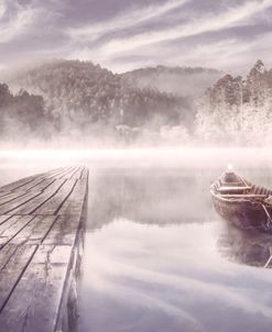 Soft Morning Rowboat in the Fog