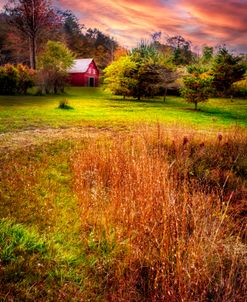 Little Red Barn in the Countryside