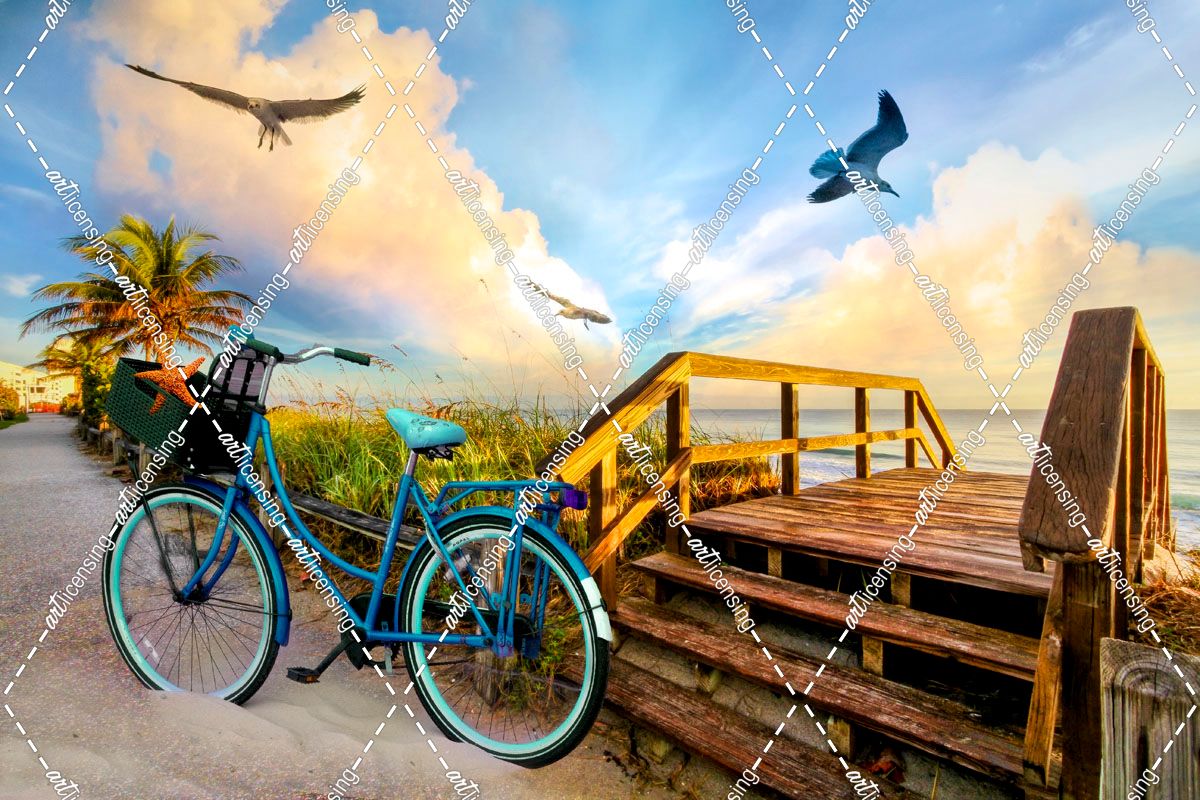 Beach Bicycle at Sunrise