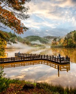 Fishing in Autumn Colors at the Lake